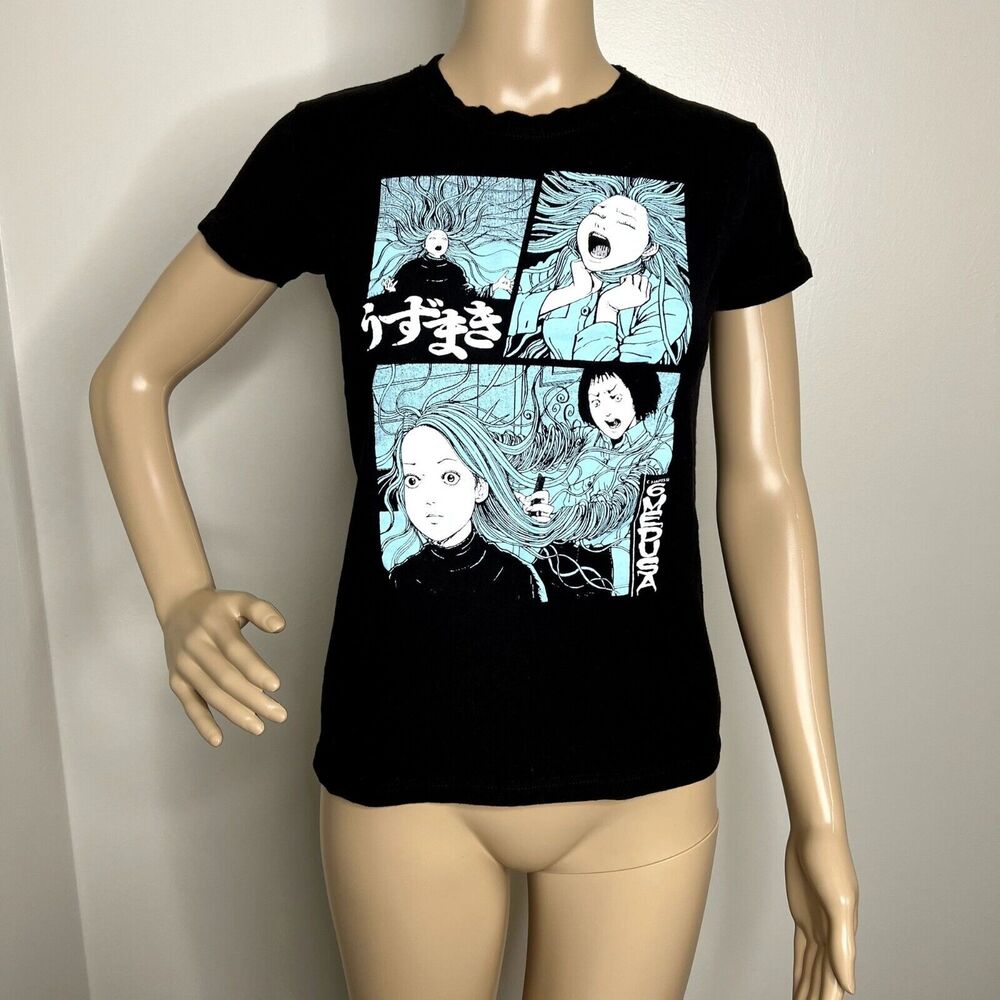 Junji Ito Uzumaki Spiral Hair Graphic Short Sleeve Tee